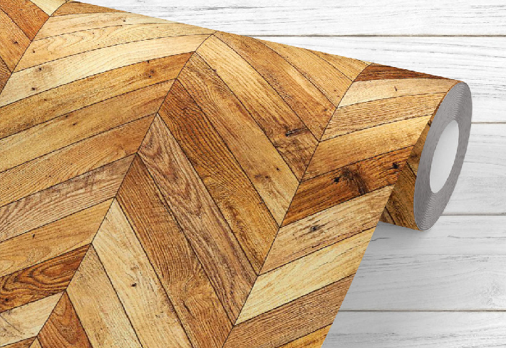 Chevron Wooden Pattern Wallpaper Roll
