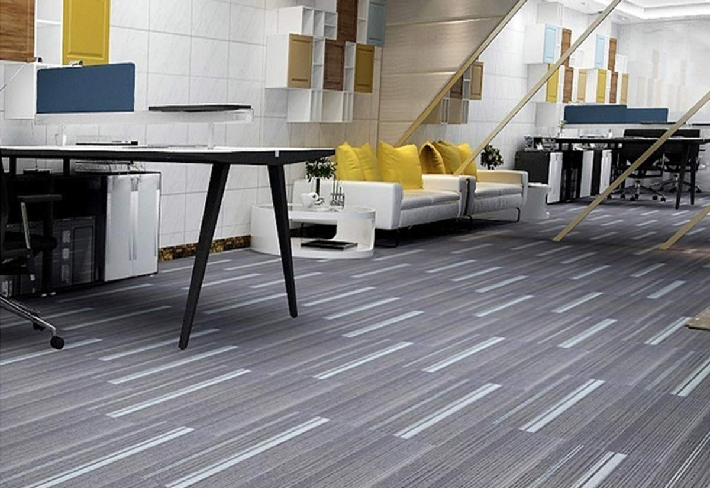 Modern Grey Striped Carpet Tiles for Off...