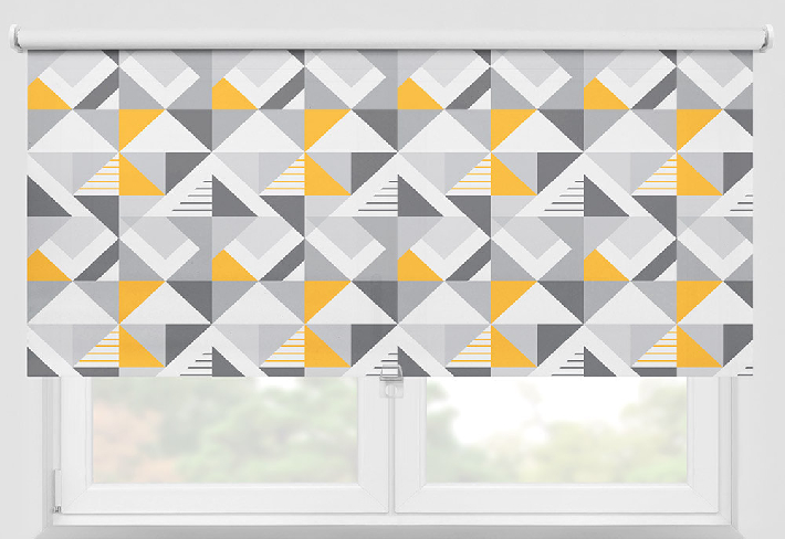 Nautical Grey Geometric Flag Roller Blind