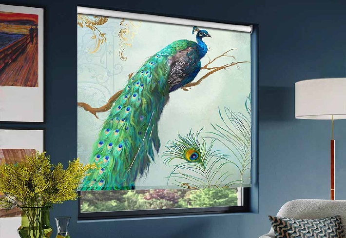 Peacock Design Printed Roller Blinds