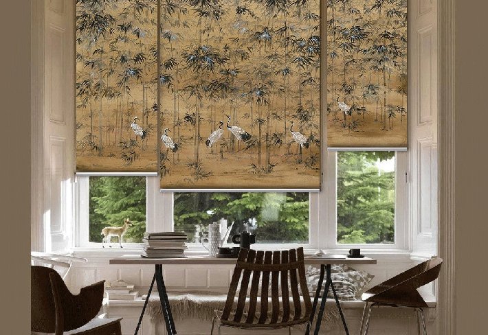 Tropical Scene Vintage Pattern Roller Blinds
