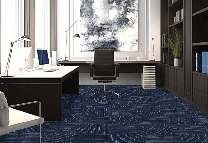 Urban Blue Patterned Carpet Tiles for Mo...