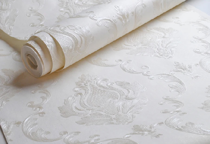 Vintage Damask Floral Pattern Wallpaper Roll