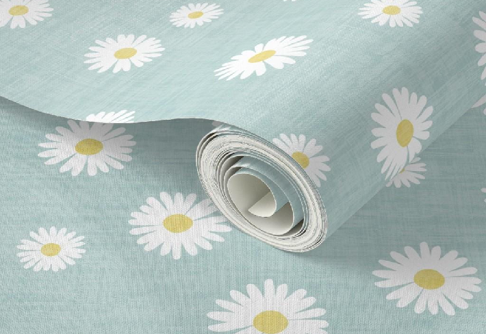 White Lilies Flowers Pattern Wallpaper Roll